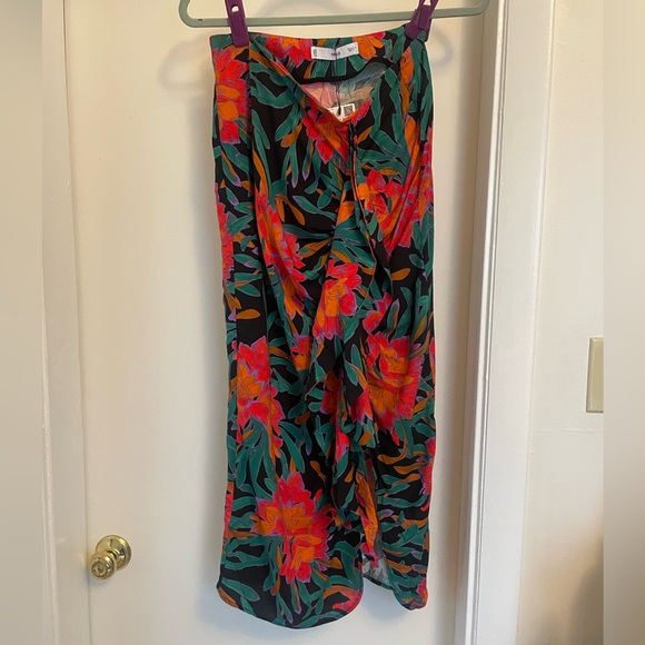 NWT Mango tropical printed skirt with bow Medium - Picture 4 of 9